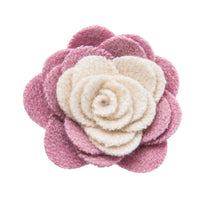 Pink and white lapel flower