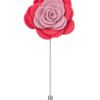 Coral and pink lapel flower
