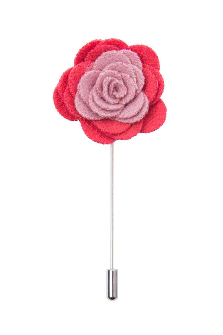 Coral and pink lapel flower