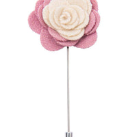 Pink and white lapel flower