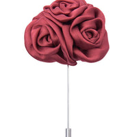 Burgundy lapel flower