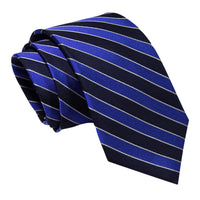 Navy & Blue Regimental Striped Silk Tie
