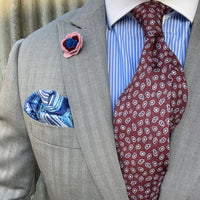 Burgundy & Silver Paisley Silk Tie