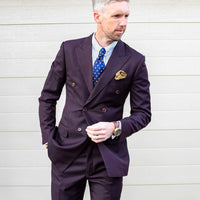 Navy & Brown Geometric Foulard Silk Tie from The Dark Knot