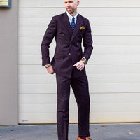 Navy & Brown Geometric Foulard Silk Tie from The Dark Knot