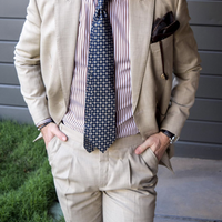 Blue & Silver Foulard Silk Tie