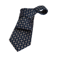 Blue & Silver Foulard Silk Tie