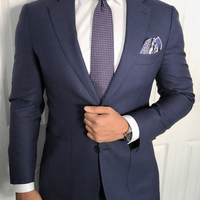 Blue Paisley Silk Pocket Square