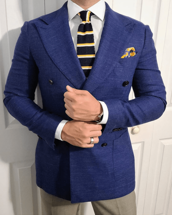 Navy Foulard Wool Tie by Proper Cloth