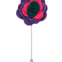 Pink purple and green lapel flower