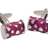 Purple & Silver Enamel Cufflinks