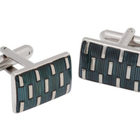 Silver & Grey Enamel Cufflinks