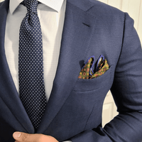 Olive Green Foulard Silk Pocket Square