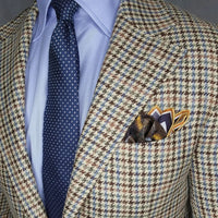 Bluish Grey, Navy & Silver Geometric Foulard Silk Tie