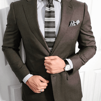 Black, Grey & White Paisley Silk Pocket Square