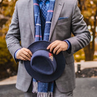 Grey Plaid Wool Scarf