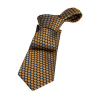 Navy & Orange Medallion Foulard Silk Tie