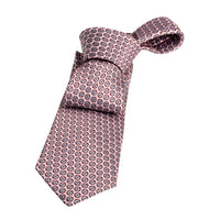 Pink & Grey Medallion Foulard Silk Tie