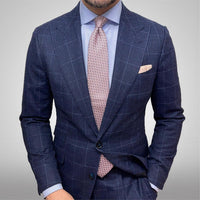 Pink & Grey Medallion Foulard Silk Tie