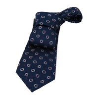 Navy & Red Foulard Silk Tie