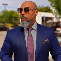 Burgundy & Silver Foulard Silk Tie