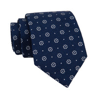 Blue & Silver Geometric Silk Tie