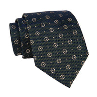 Gold & Green Foulard Silk Tie
