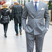 Navy, Orange & Yellow Foulard Silk Tie