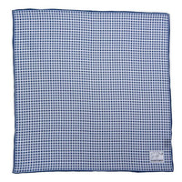 Blue Checkered Linen Pocket Square