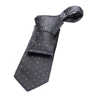 Grey & Silver Polka Dot Silk Tie