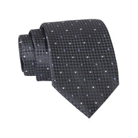 Grey & Silver Polka Dot Silk Tie