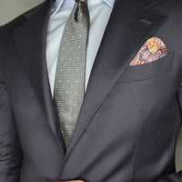 Grey & Silver Polka Dot Silk Tie