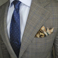 Navy & Silver Polka Dot Silk Tie