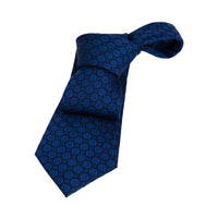 Navy & Blue Foulard Silk Tie