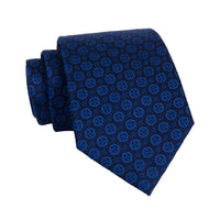 Navy & Blue Foulard Silk Tie