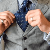 Navy & Brown Foulard Silk Tie