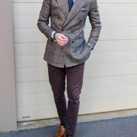 Navy & Brown Foulard Silk Tie from The Dark Knot