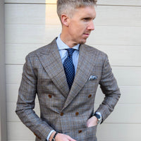 Navy & Brown Foulard Silk Tie from The Dark Knot