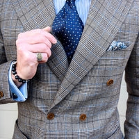 Navy & Brown Foulard Silk Tie from The Dark Knot