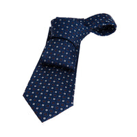 Navy & Brown Foulard Silk Tie