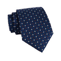 Navy & Brown Foulard Silk Tie