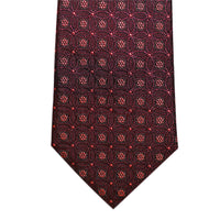 Burgundy Geometric Foulard Silk Tie