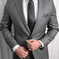 Grey Foulard Silk Tie