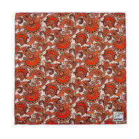 Orange & Cream Paisley Silk Pocket Square