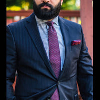 Geometric Burgundy Foulard Silk Tie