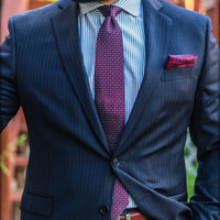 Burgundy Geometric Silk Tie