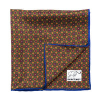Olive Green Abstract Silk Pocket Square