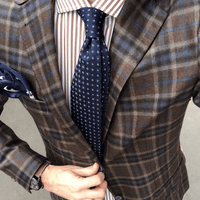 Navy Foulard Silk Tie