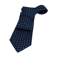 Navy & Blue Foulard Silk Tie