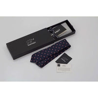 Kent Abstract Skinny Silk Tie, Navy / Silver / Red